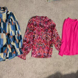 Jodifl Blouse Lot of 3 Medium Ruffle Neck & Sleeve Tops – Women’s Boutique